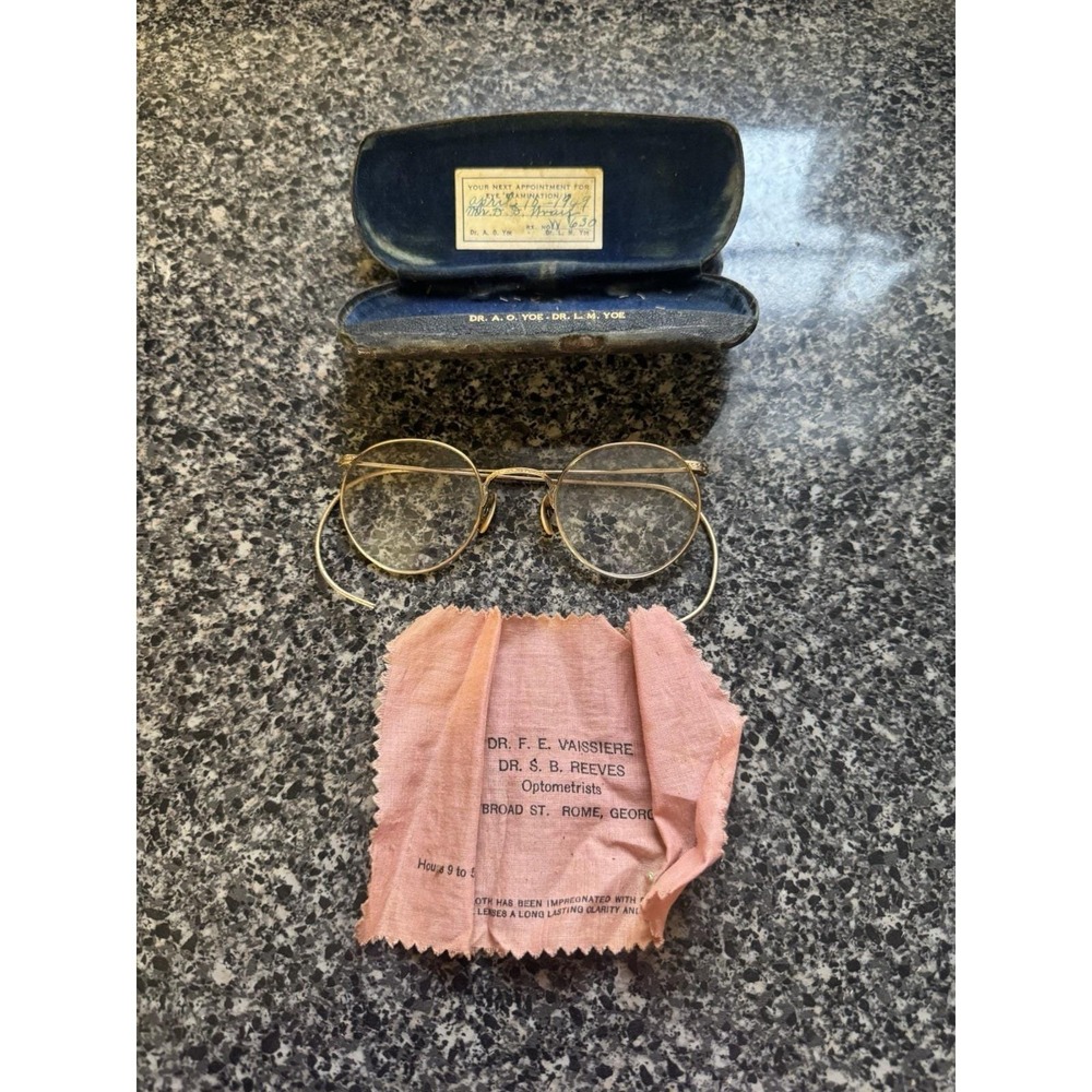 Vintage American Optical FUL-VUE AO 1/10 12 KGF Glasses 12k Gold Filled W/ Case